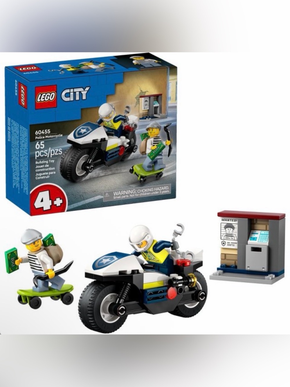 Lego City Police Motorcycle 65pcs - 60455